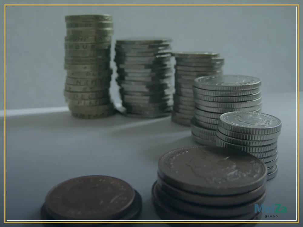 Monedas de euro apiladas